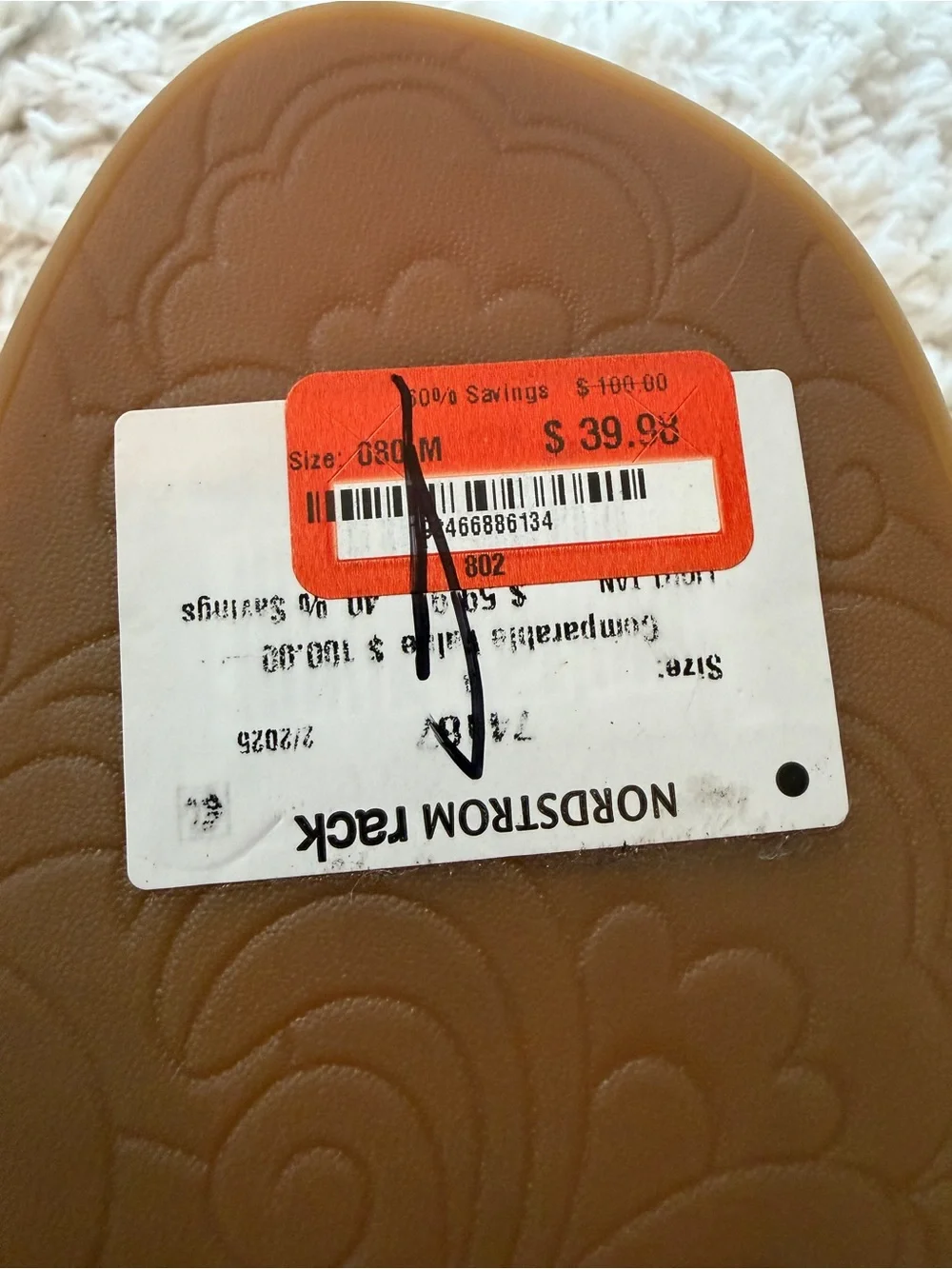 Tan Leather Cross-Strap Toe-Loop Sandals - Picture 8 of 8